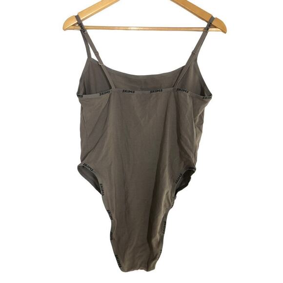 SKIMS Cotton Logo Bodysuit in Smoke Gray NWT Size 3X - Picture 5 of 9